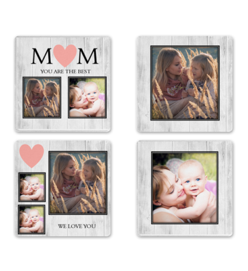 Coaster Set of 4 - MDF Wood - Design 4