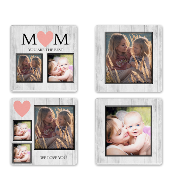 Coaster Set of 4 - MDF Wood - Design 4
