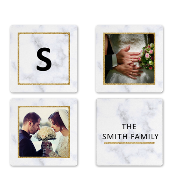 Coaster Set of 4 - MDF Wood - Design 2