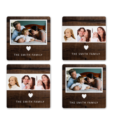 Coaster Set of 4 - MDF Wood - Design 3