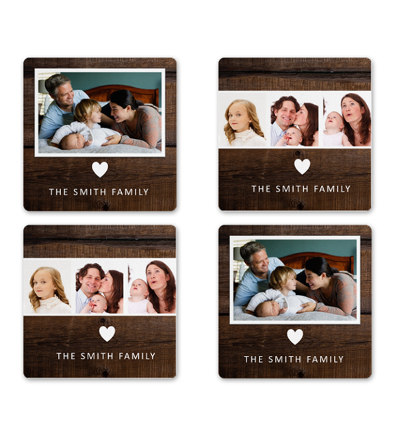 Coaster Set of 4 - MDF Wood - Design 3